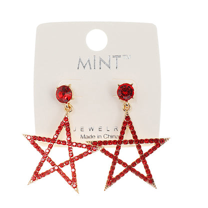 JAE39845 - Rhinestone Star Drop Earring