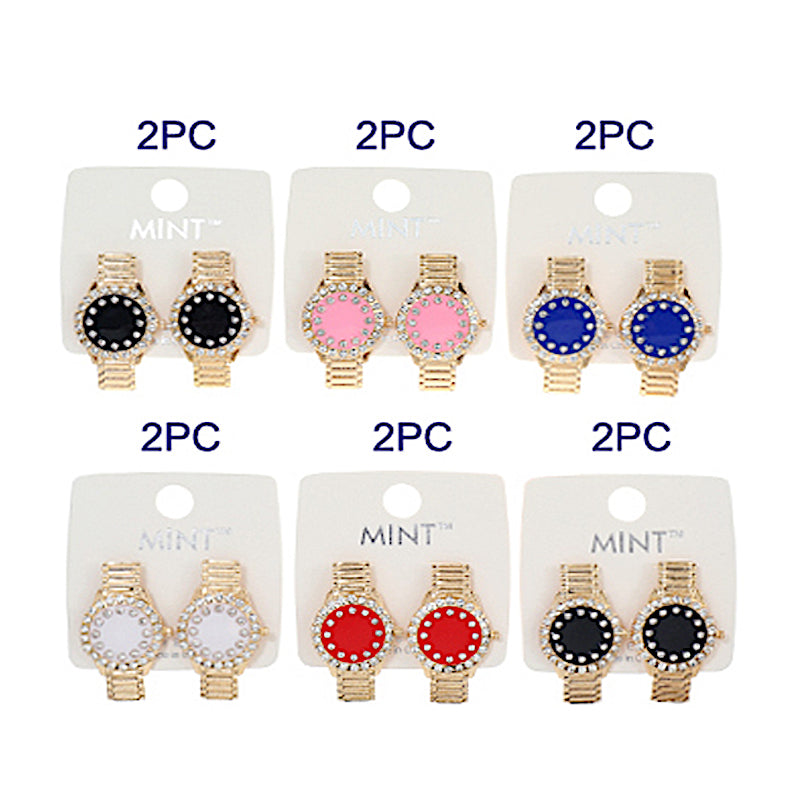 JAE40083 - Enamel Luxury Watch Earring