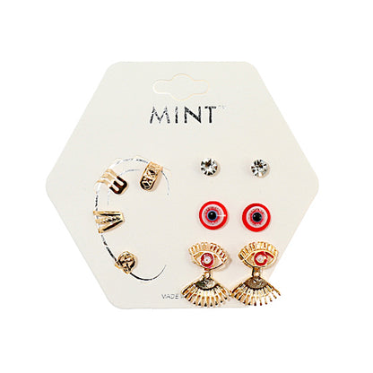 JAE40118 - Evil Eye Earring & Ear Cuff Set