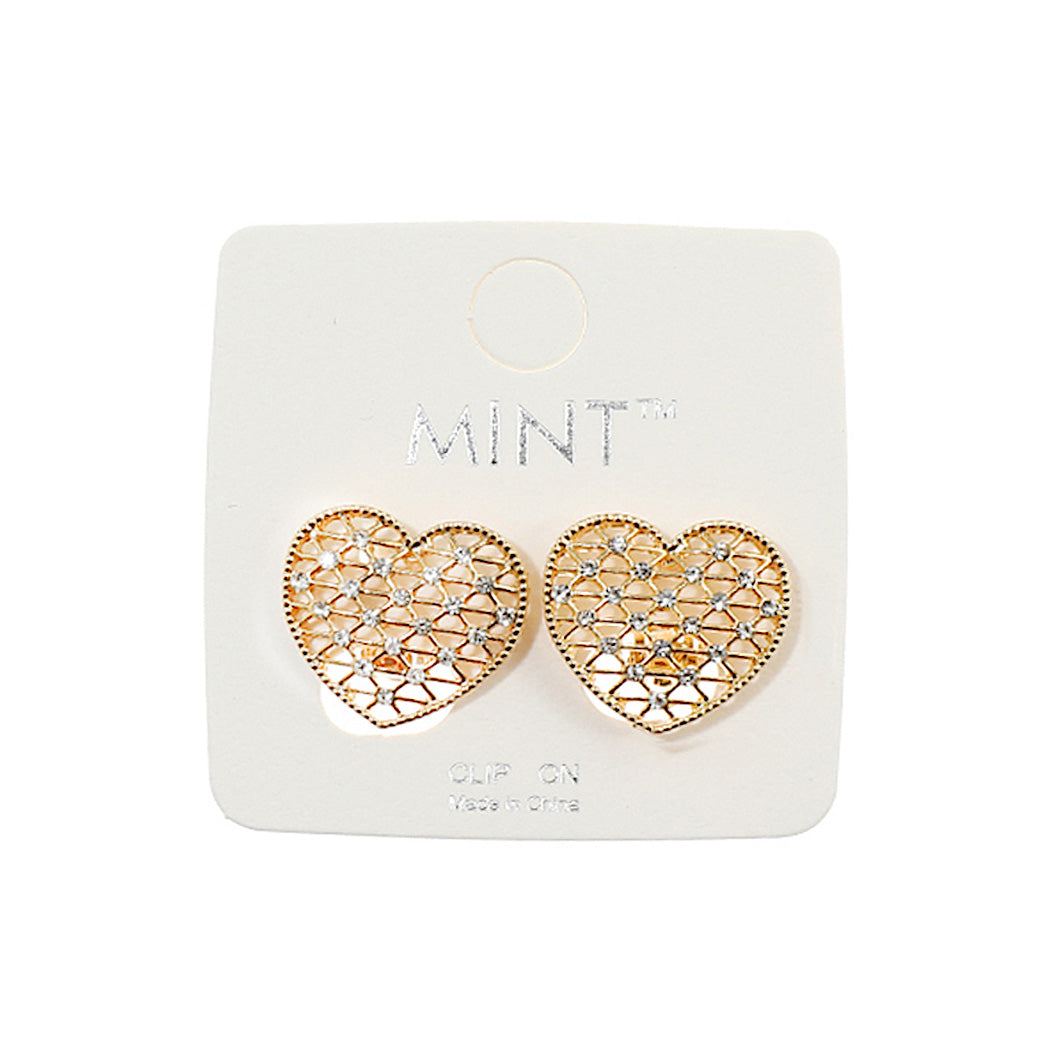 JAE40234C - Clip On Heart Earring