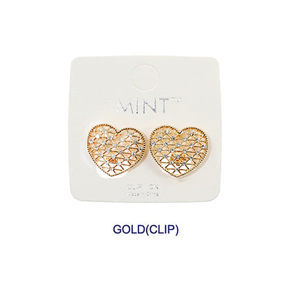 JAE40234C - Clip On Heart Earring