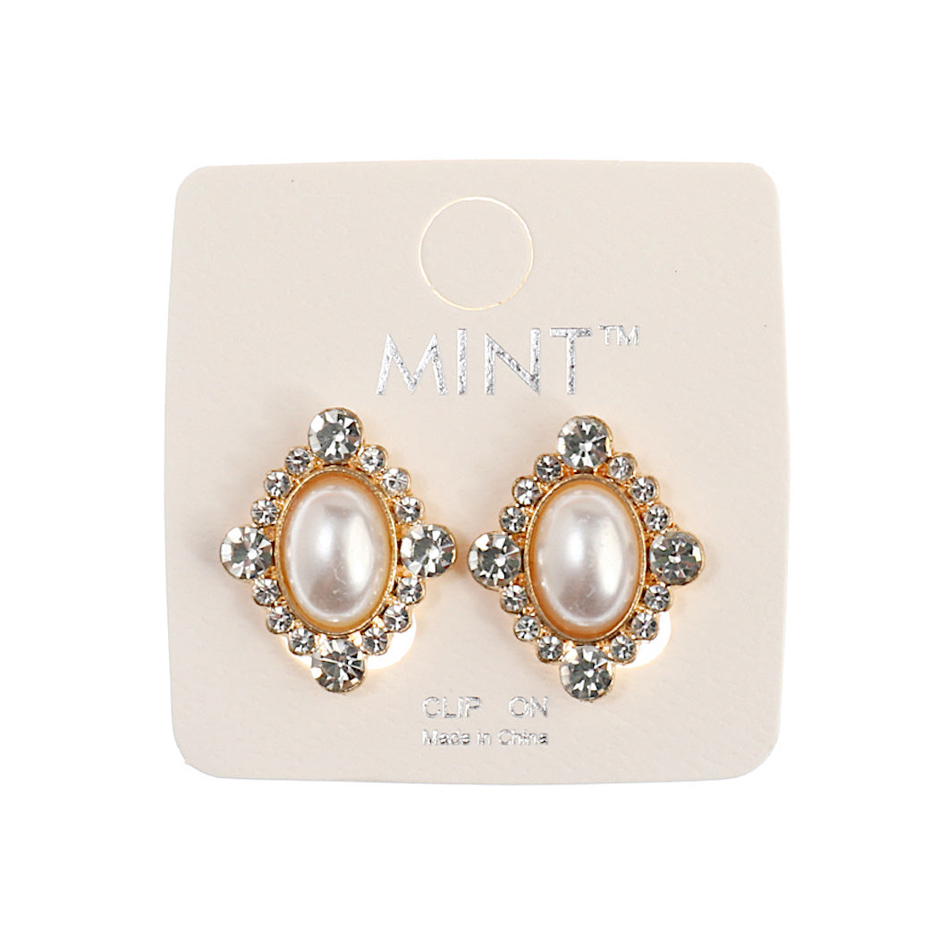 JAE40417C - Clip On Vintage Pearl Earring