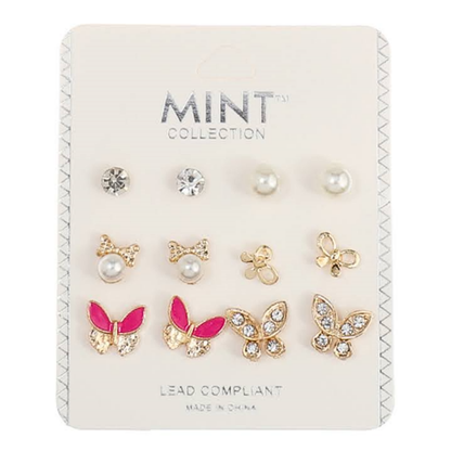 JAE40658 - 6 Pair Butterfly Earring Set