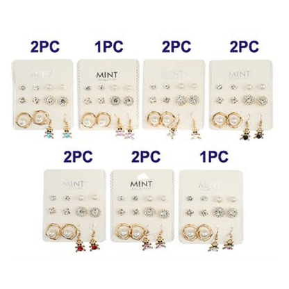6 Pair Teddy Bear Earring Set