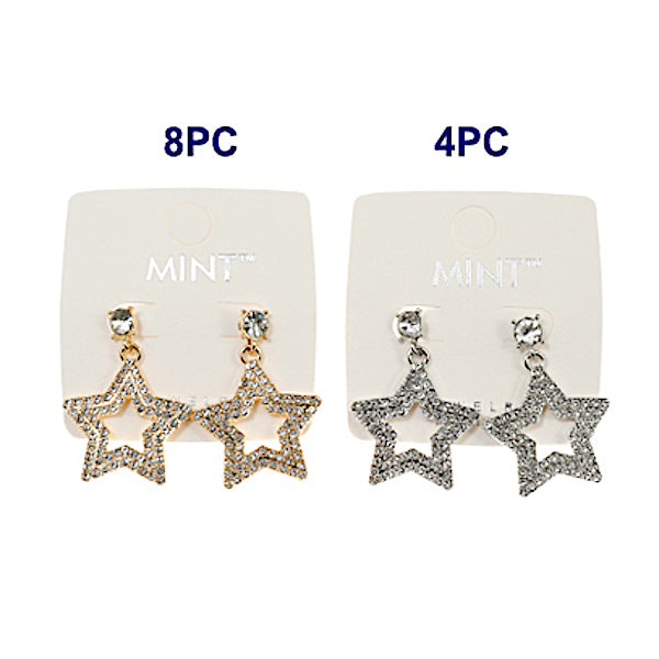 JAE40699 - Rhinestone Star Drop Earring