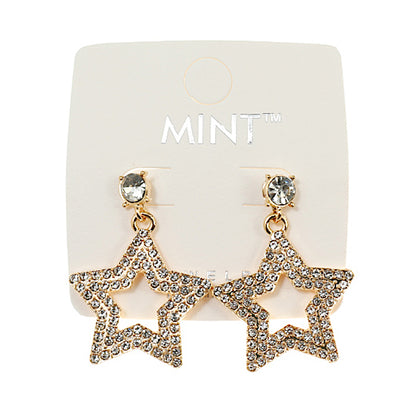 JAE40699 - Rhinestone Star Drop Earring