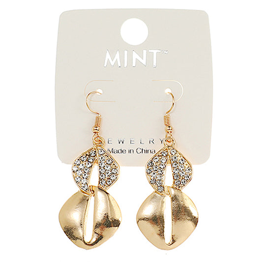 JAE40803 - Metal Coffee Bean Shell Earring