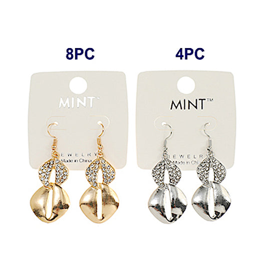 JAE40803 - Metal Coffee Bean Shell Earring