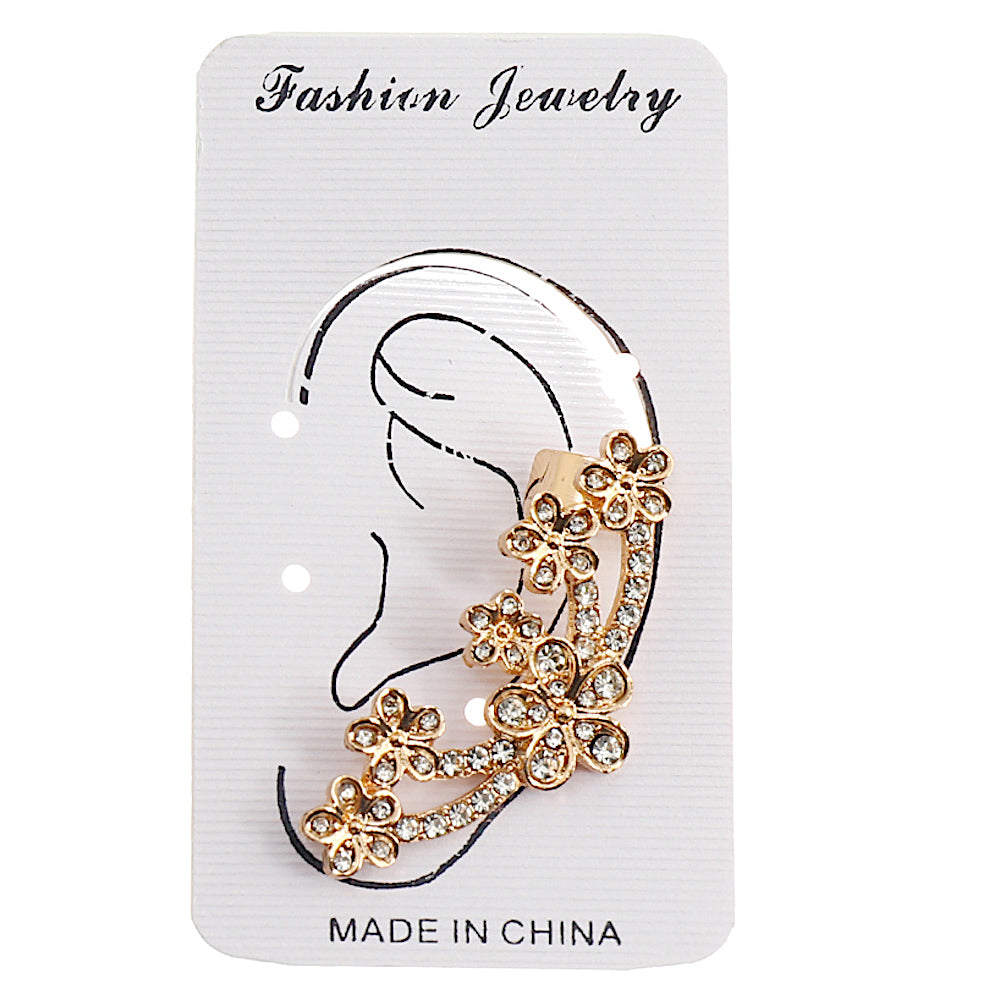 JAE40849 - Rhinestone Flower Ear Cuff