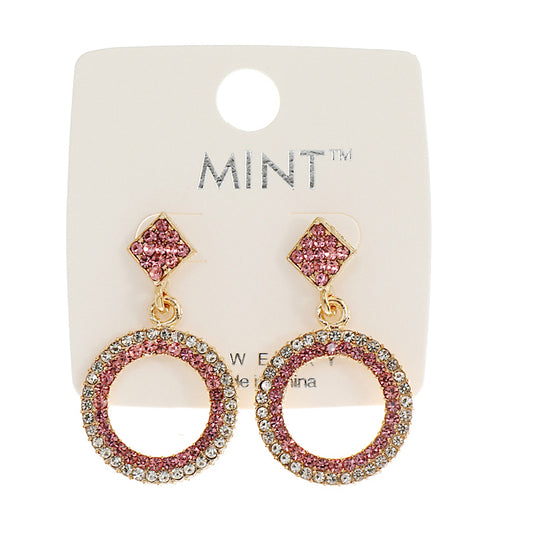 JAE40889 - Rhinestone Circle Earring