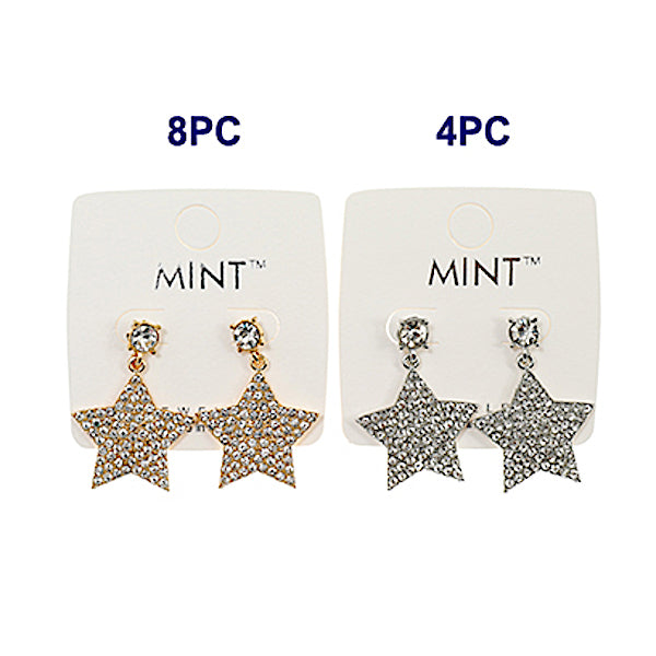 JAE40911 - Rhinestone Star Drop Earring