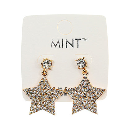 JAE40911 - Rhinestone Star Drop Earring