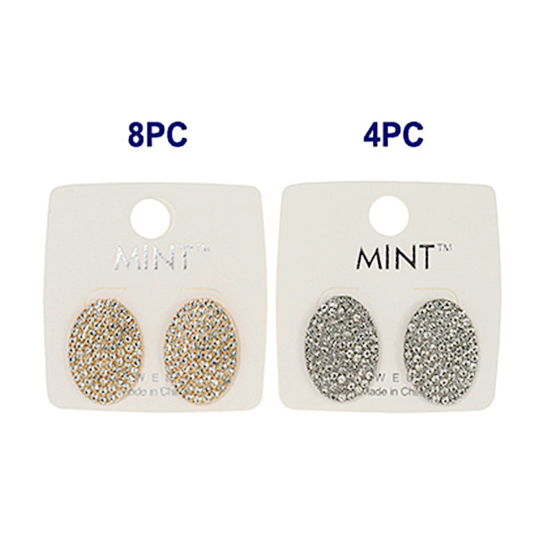 JAE40916 - Pavé Oval Post Earring