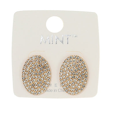 JAE40916 - Pavé Oval Post Earring