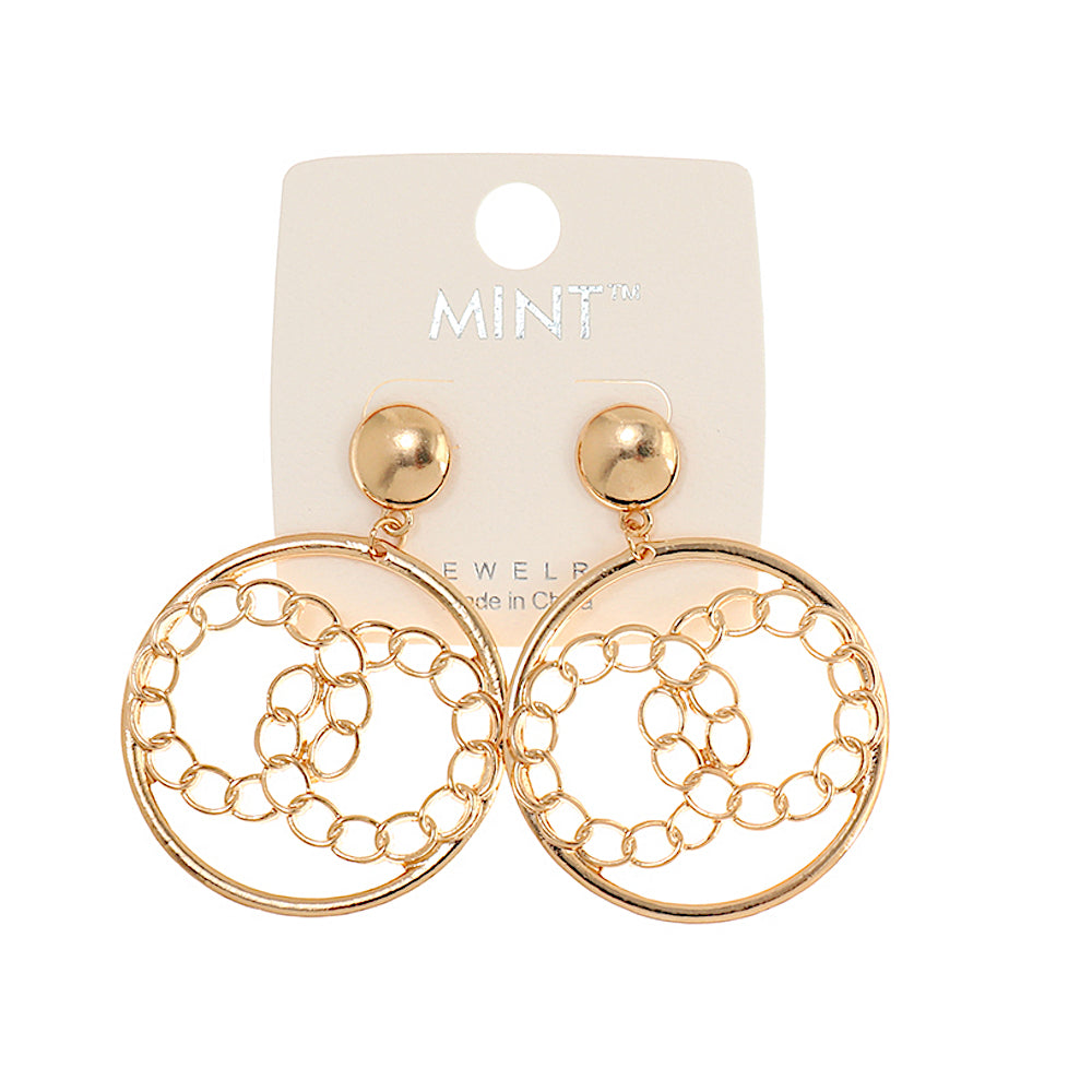 JAE41100 - Double Circle Link Earring