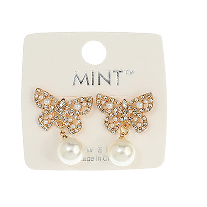 JAE41114 - Butterfly Pearl Dangle Earring