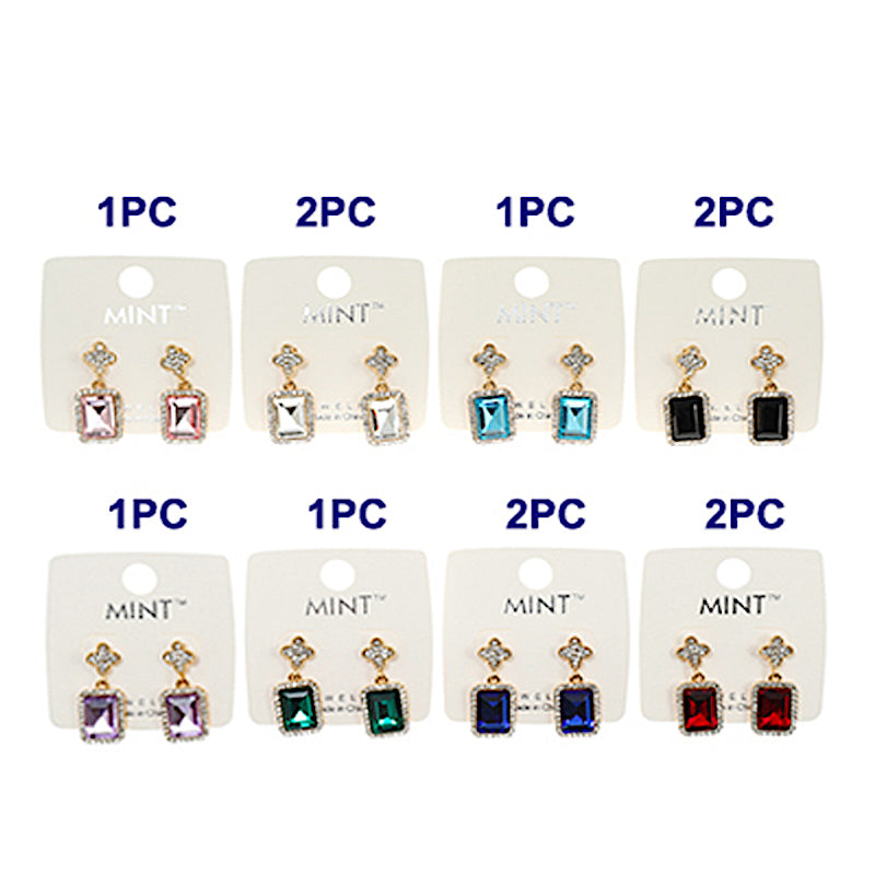 JAE42002 - Crystal & Clover Dangle Earring