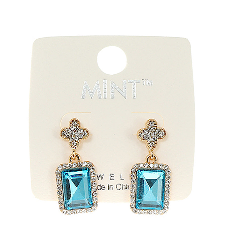 JAE42002 - Crystal & Clover Dangle Earring