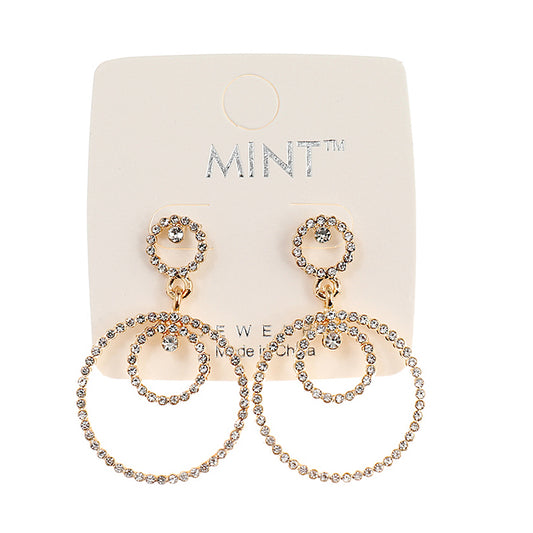 JAE42081 - Rhinestone Circle Earring