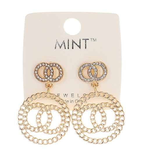 JAE42082 - Double Circle Link Earring