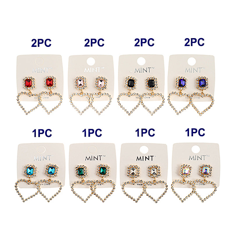 JAE42115 - Rhinestone Heart Earring