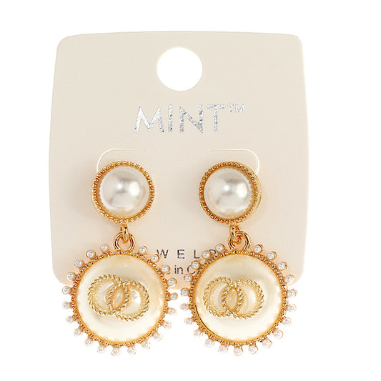 JAE42146 - Double Circle Pearl Earring