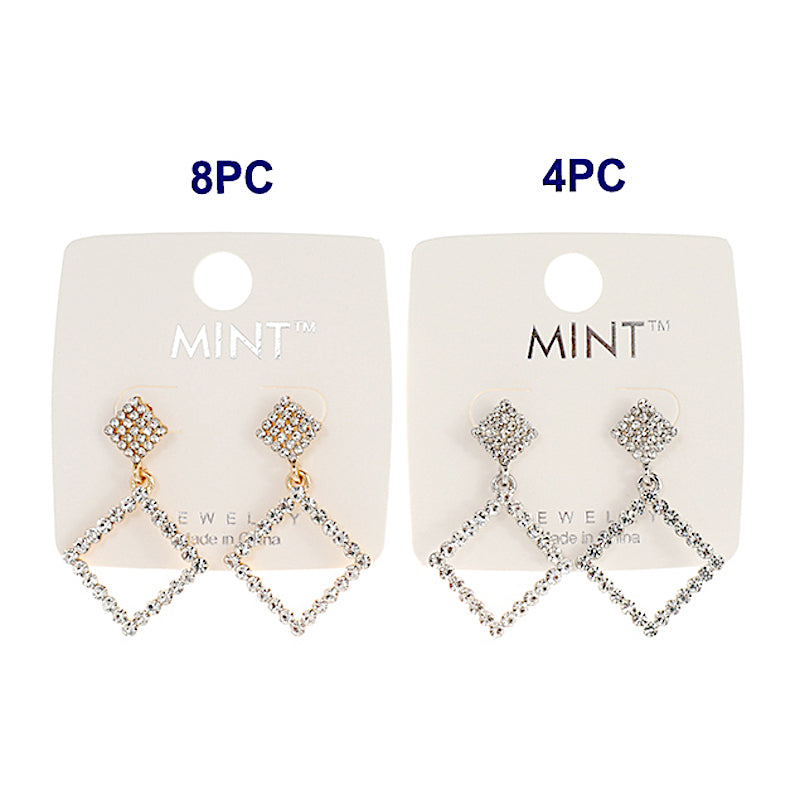 JAE42151 - Rhinestone Square Earring