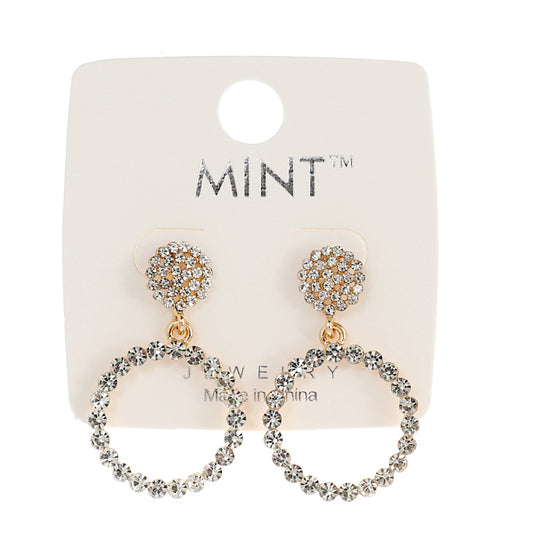 JAE42152 - Rhinestone Circle Earring