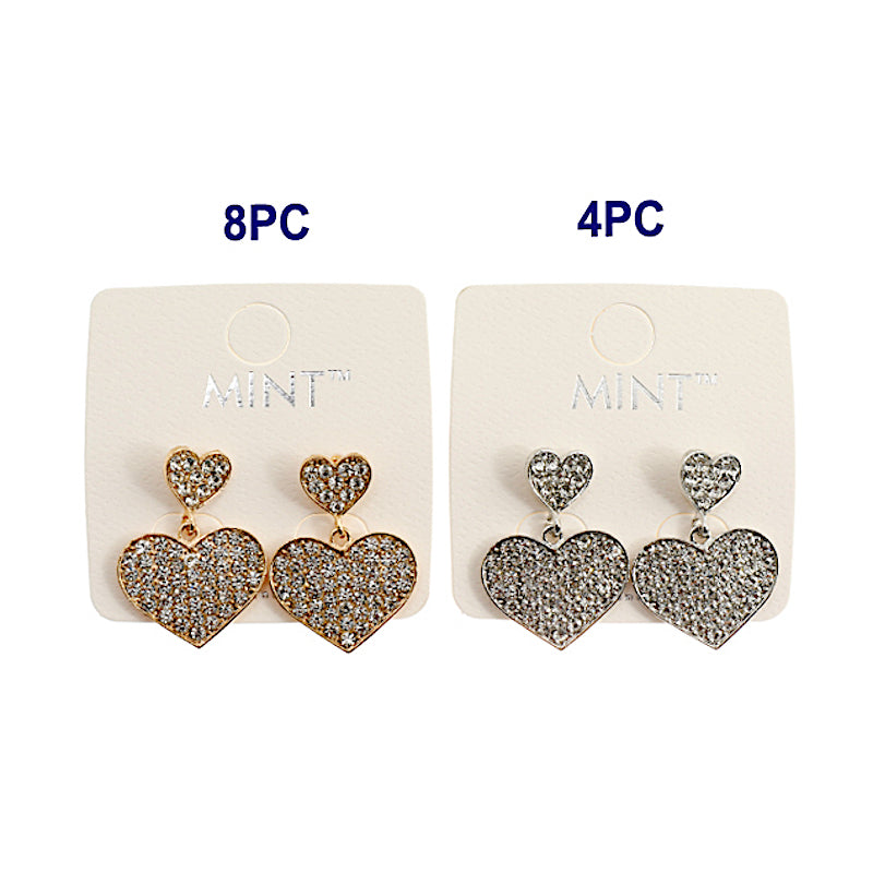 JAE42356 - Rhinestone Heart Earring