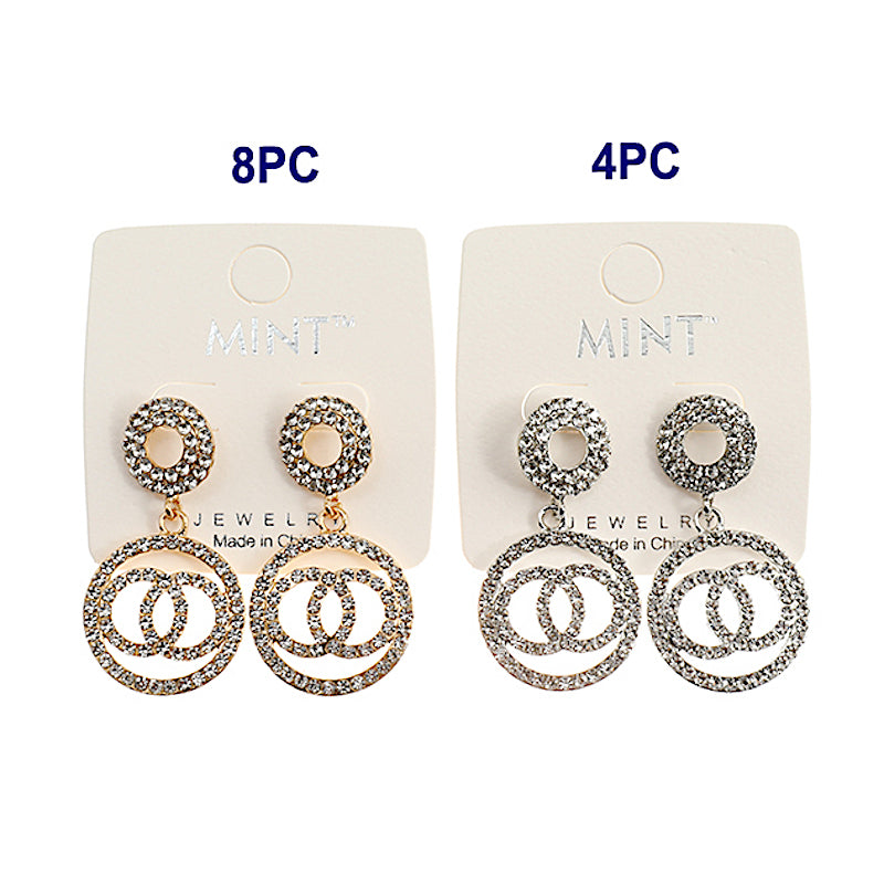 JAE42358 - Rhinestone Double Circle Earring