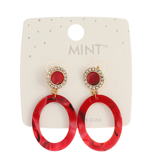 JAE42491 - Resin Oval Drop Earring