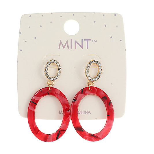 JAE42494 - Resin Oval Drop Earring