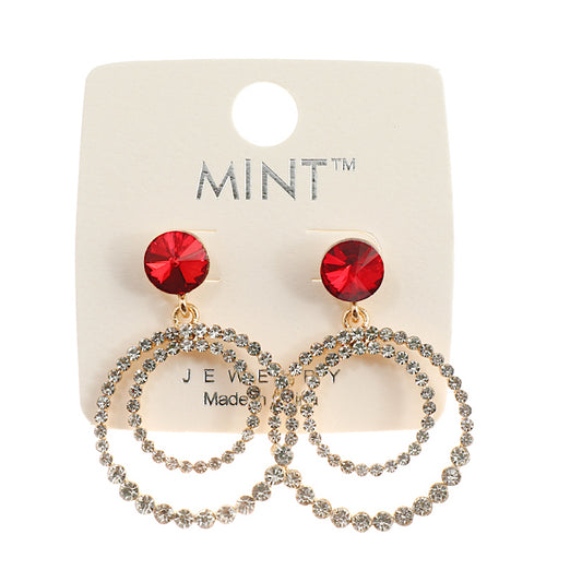 JAE42532 - Rhinestone Circle Earring