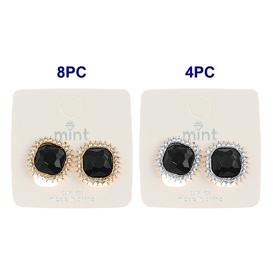 JAE42560BK - Clip On Black Halo Earring