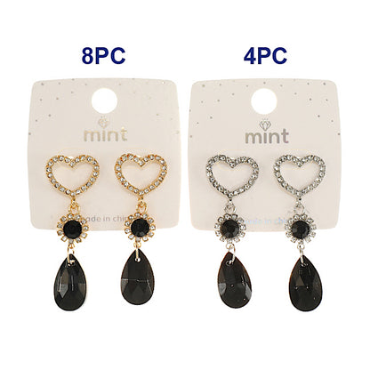 JAE42573BK - Black Heart Drop Earring