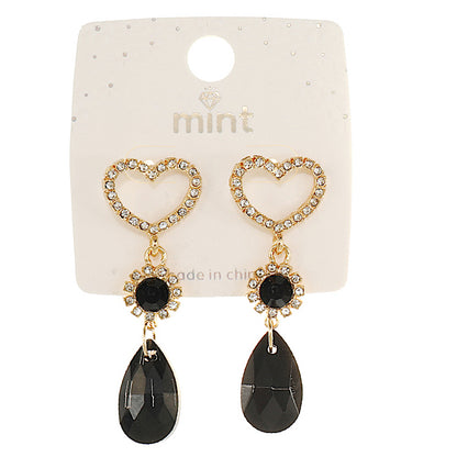 JAE42573BK - Black Heart Drop Earring