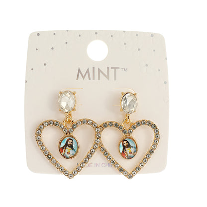 JAE42575 - Jesus Heart Earring