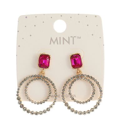 JAE42580 - Rhinestone Circle Earring