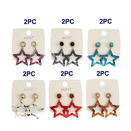 JAE42586 - Resin Star Drop Earring