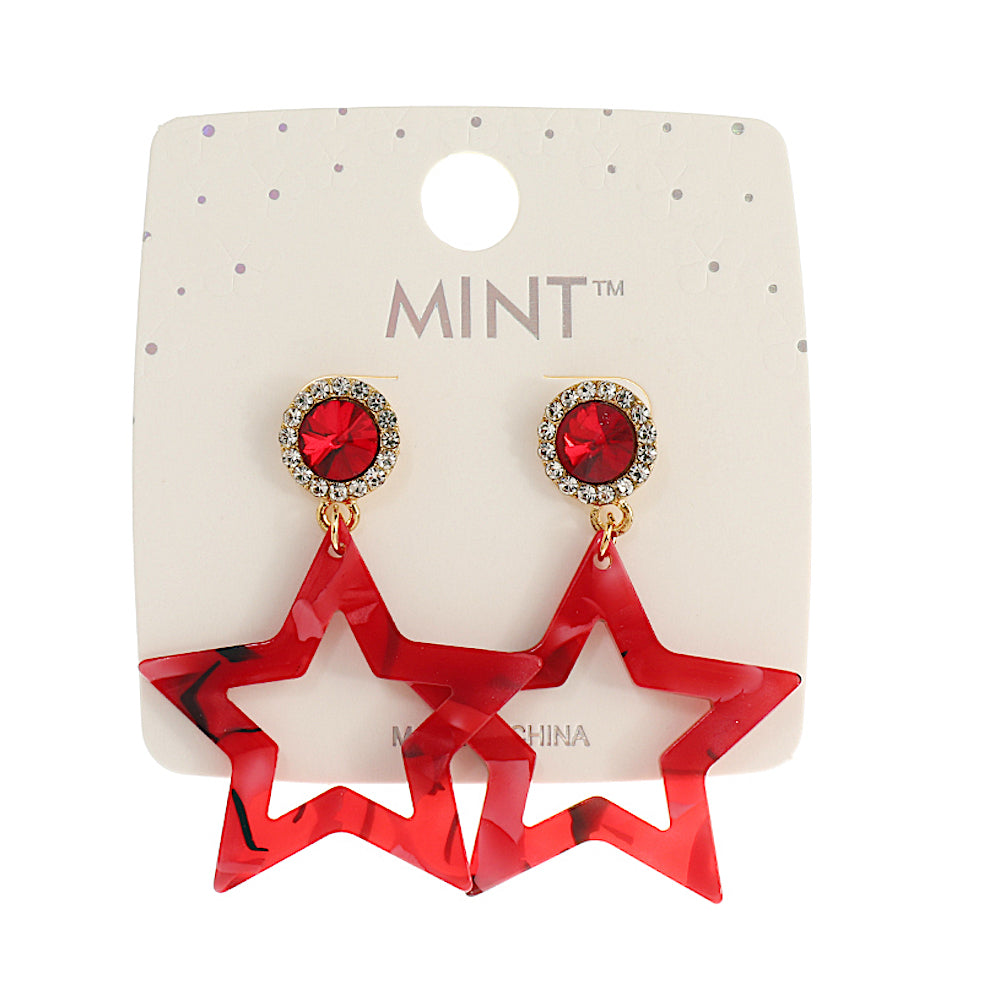 JAE42586 - Resin Star Drop Earring