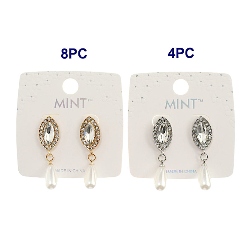 JAE42621-TEARDROP PEARL DANGLE EARRING