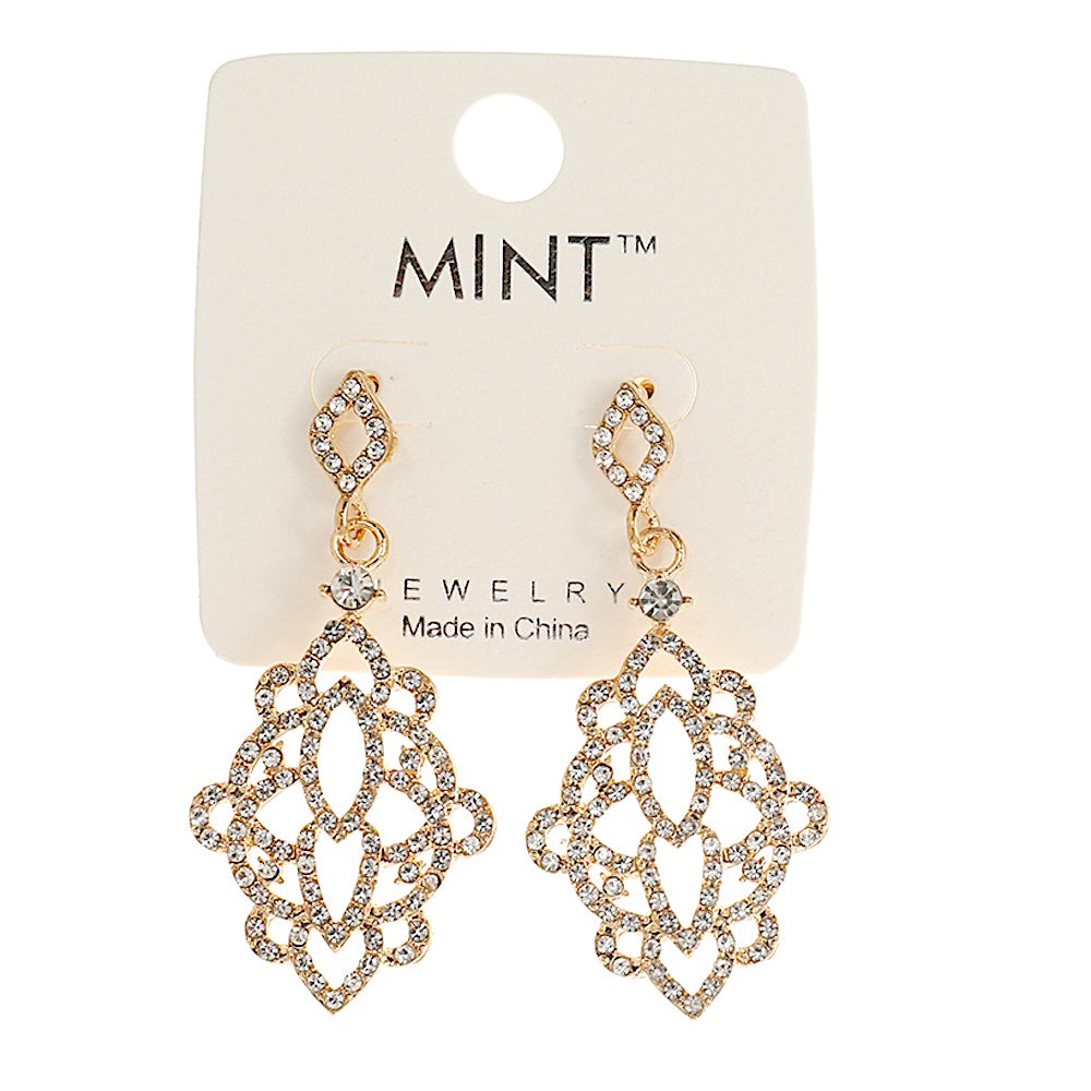 JAE42642 - Rhinestone Pattern Earring