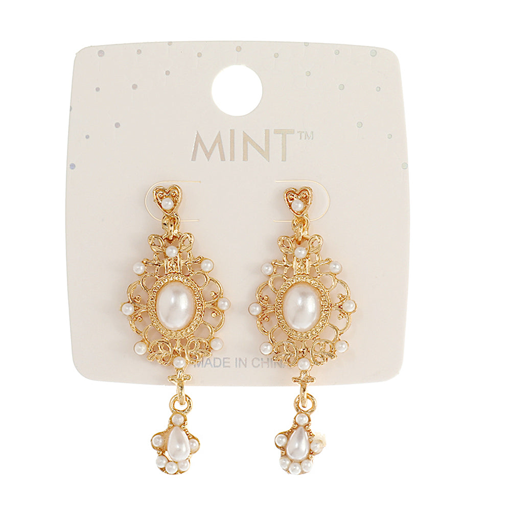 JAE42718 - Vintage Pearl Drop Earring