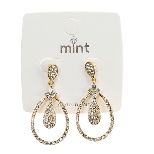 JAE42743 - Rhinestone Teardrop Earring