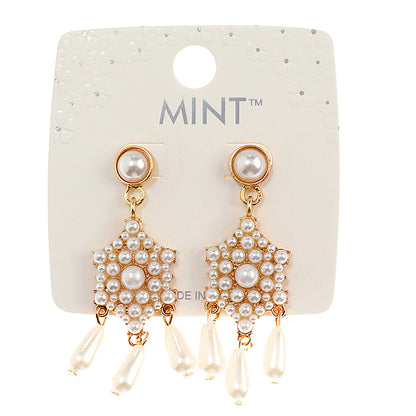 JAE42785 - Pearl Cluster Drop Earring