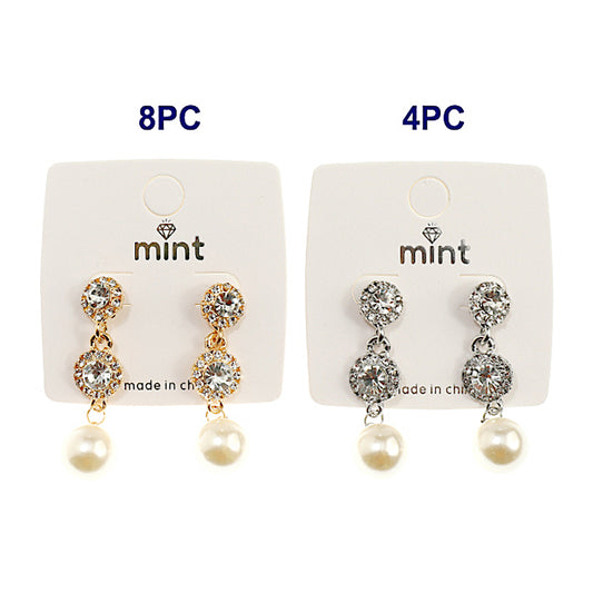 JAE42921 - Crystal Pearl Drop Earrings