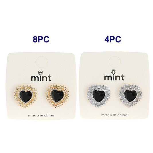 JAE43200BK - Black Heart Post Earring