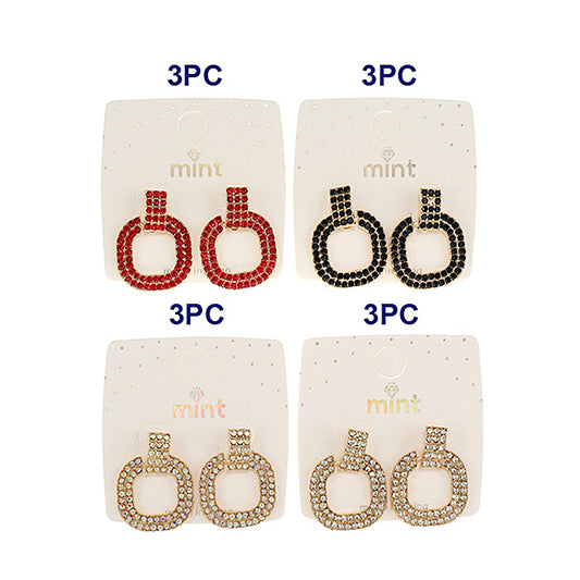 JAE43202-4C - Rhinestone Link Earring