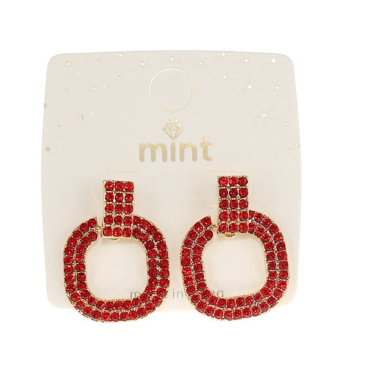 JAE43202-4C - Rhinestone Link Earring
