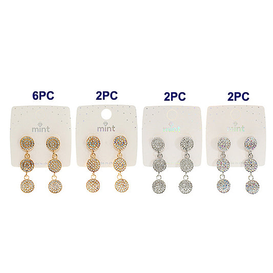 Rhinestone Circle Cascade Earring